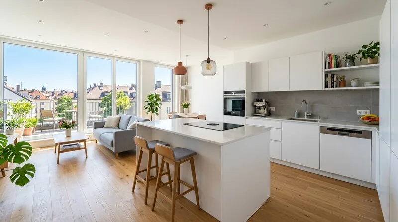 Immobilien moderne kueche einbau wohnung hell muenchen