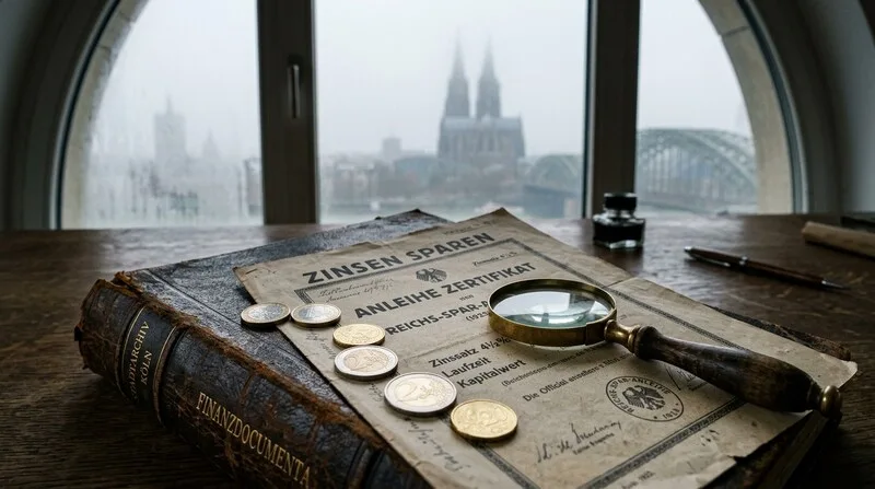 Zinsen sparen anleihe zertifikat dokument tisch koeln